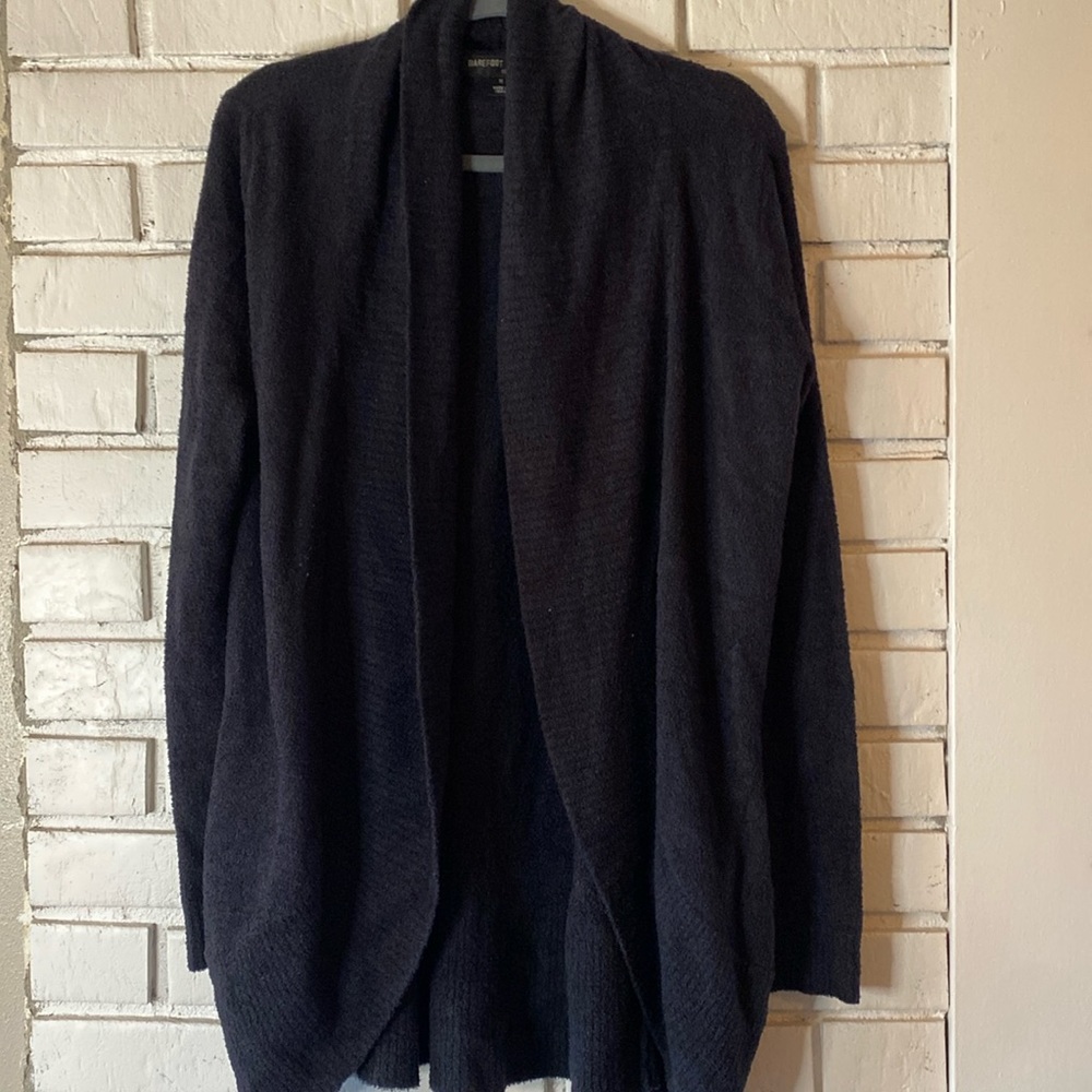 Barefoot Dream Cozychic Lite open front black cardigan
